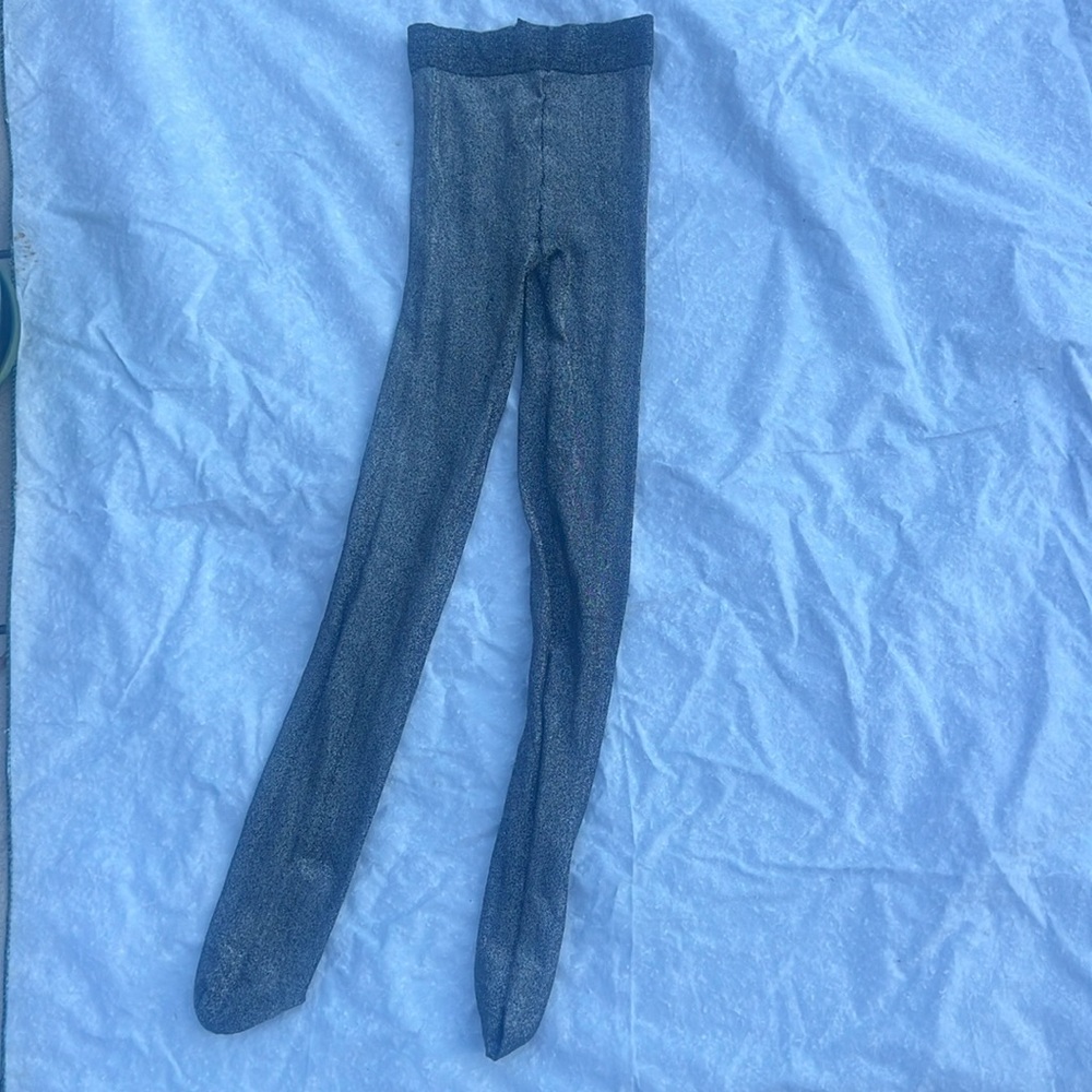 Black & Silver Glittery Tights